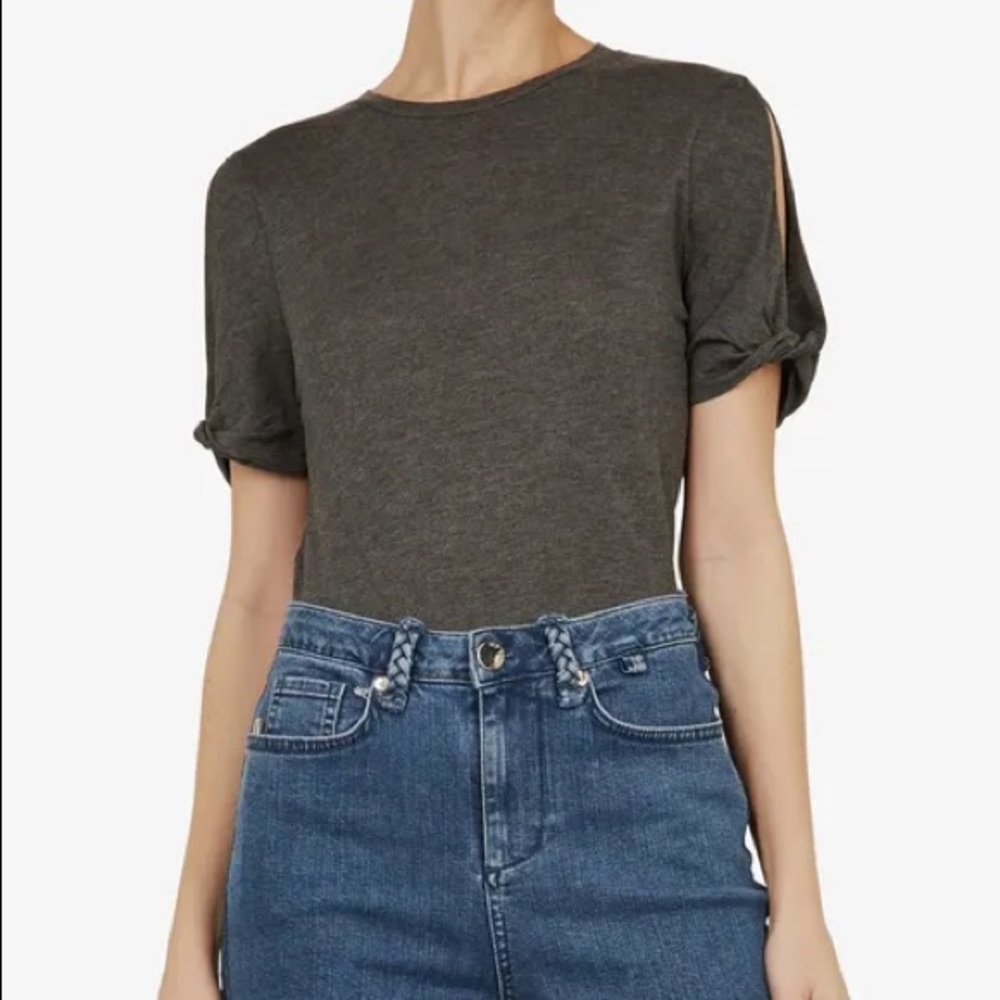 Ted Baker grey key hole sleeve tee